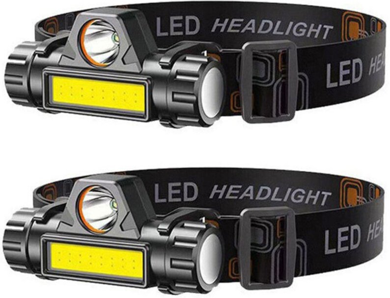 Vtizikl Lampe Frontale LED Rechargeable, Lot de 2 Lampe de Poche LED ultra Légère, Lampe frontale led étanche Puissante ...