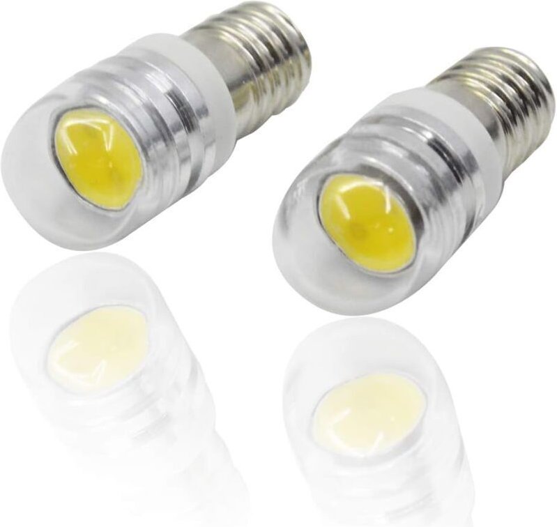 Stück 12 V E10-Sockel, COB-LED-Glühbirne, 1,5 W, LED-Upgrade-Glühbirne, Ersatz für Scheinwerfer, Taschenlampen, Taschenl...