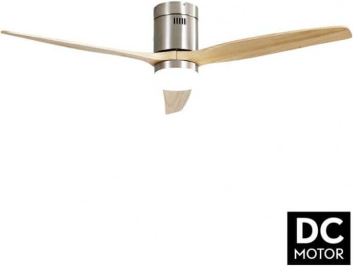 DC-Deckenventilator 18 W Nickel Aguilon 3 Flügel aus Buche
