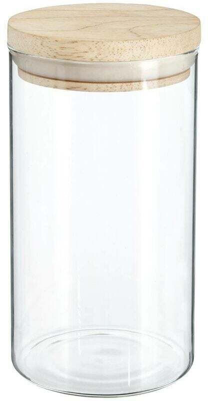 1300-ml-Glas mit Holzdeckel – zur Aufbewahrung von Nudeln – mit robusten Bambusdeckeln