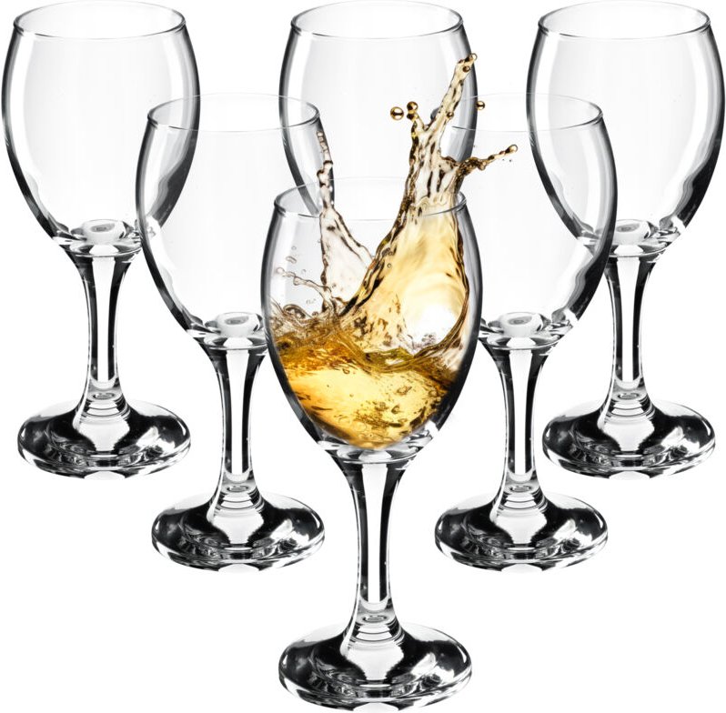 KADAX Weingläser, spülmaschinenfeste Weinkelche 6x200ml, für Weißwein