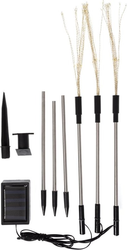 Set 3 LED-Erdspiesse Aussen Solar Löwenzahn 3000K Warmweiß