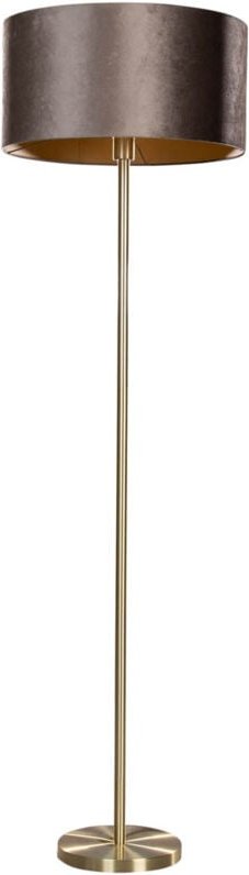 Stehleuchte Messing mit Samt-Schirm Braun 50cm - Simplo
