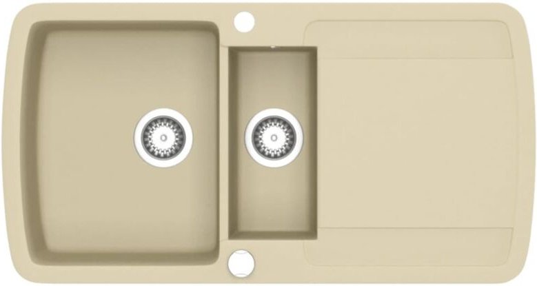 Granitspüle Doppelbecken Beige Vidaxl