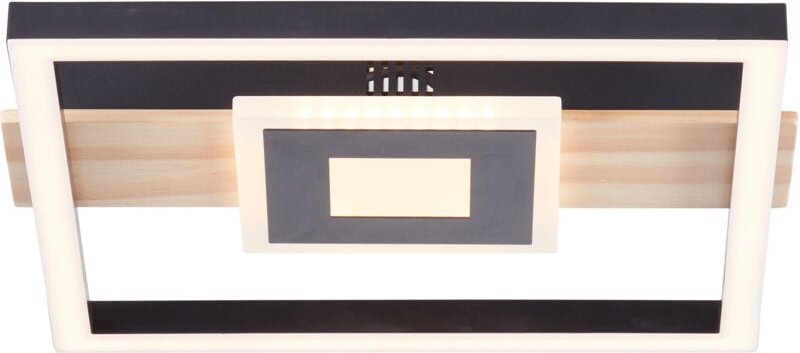 Brilliant - BRE-Light Baldo led Deckenleuchte 30x28cm schwarz/holz Metall/Holz/Kunststoff 24 w led integriert (2600lm, 3...
