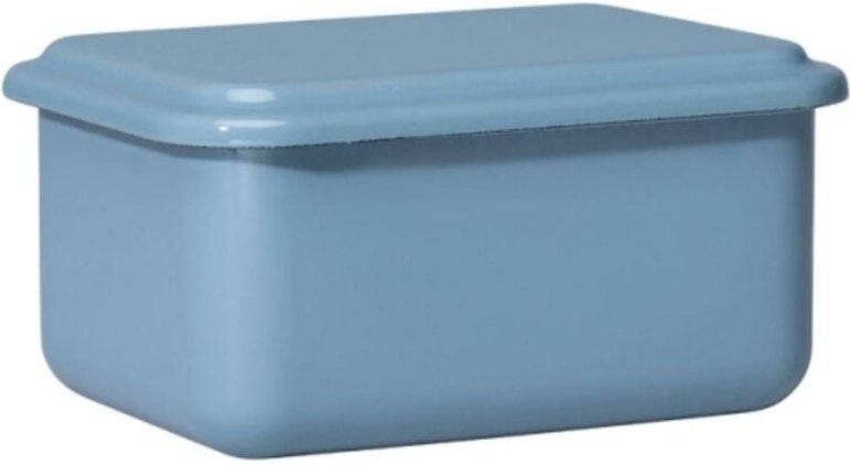 Riess-kelomat - Riess Vorratsbehälter mit Deckel small hoch 15x11x7cm Heidelbeerblau Emaille