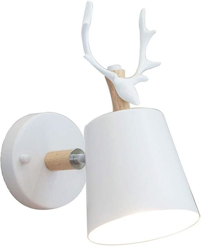 Kreative moderne Wandleuchte, einfache Wandlampe, Eisen-Wandlampe, E27-Sockel, nordischer Hirschkopf, Art-Deco-Stil für ...