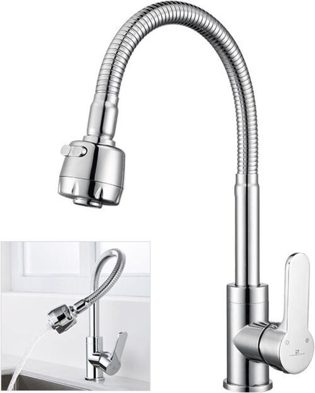 Spring Küchenmischbatterie mit Formgedächtnis – Chromarmatur – 360° Drehung