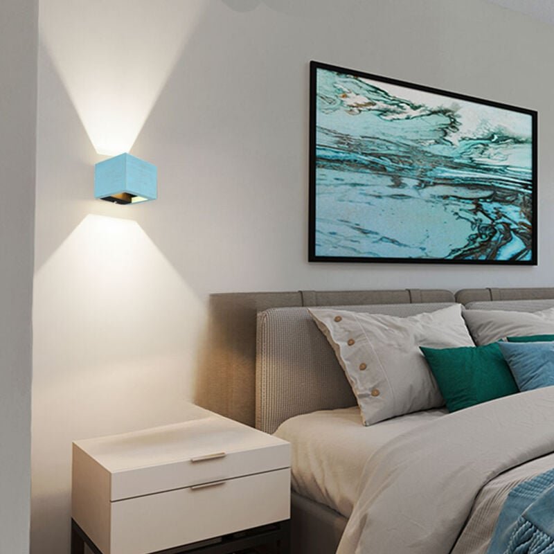 Wandlampe Wandleuchte Flurlampe led Wohnzimmerlampe blau antik Up Down h 9,8 cm