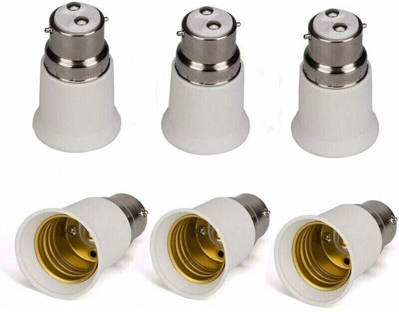 ZVD - Lot de 6 douilles porte-ampoules B22 vers E27 - adaptateurs d'ampoule à led