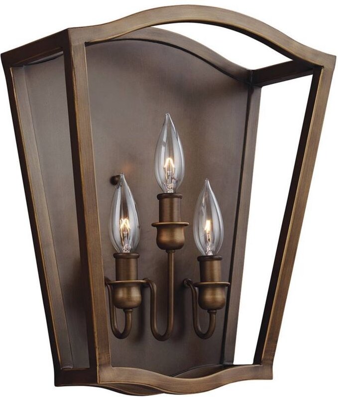 Yarmouth - 3 Licht Wandleuchte, Messing lackiert - Elstead