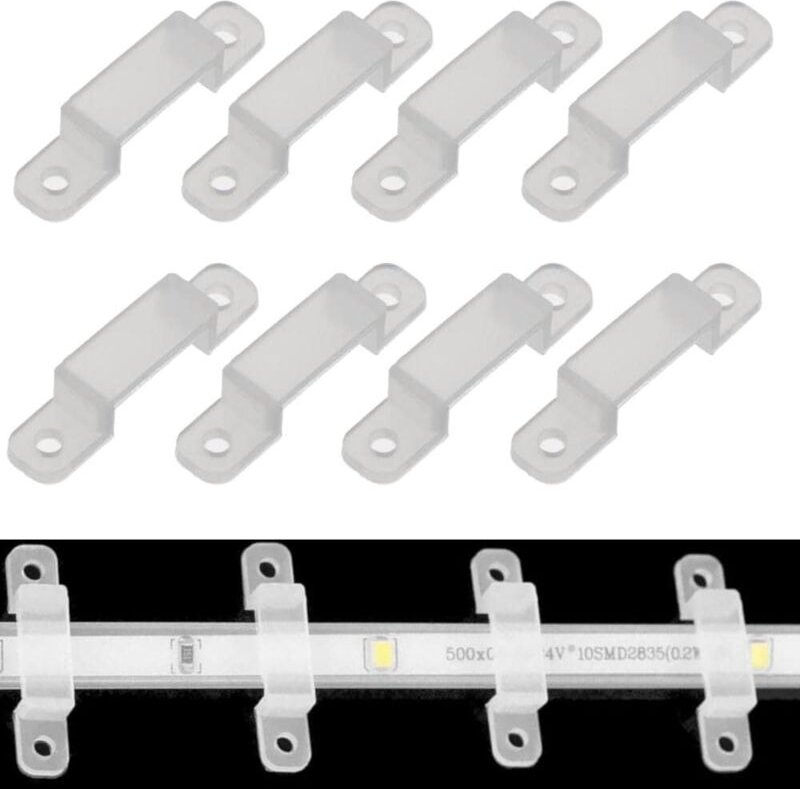 50 Stück LED-Lichtstreifen-Clips 10 mm bis 18 mm
