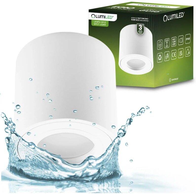 Aufbauleuchte HALOGEN Feste GU10 Rund IP44 Hermetisch Weiß 83mm