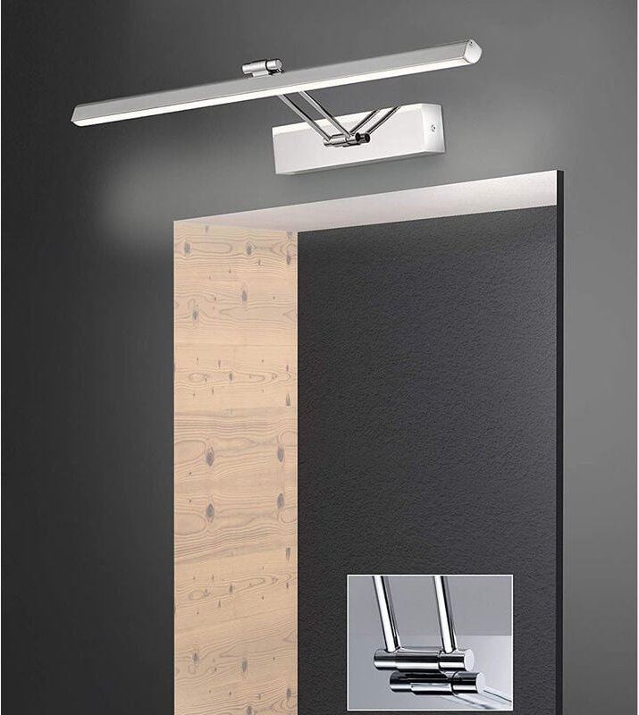 Led Badezimmer Wandleuchte baabe Silber Chrom schwenkbar, Breite 60cm