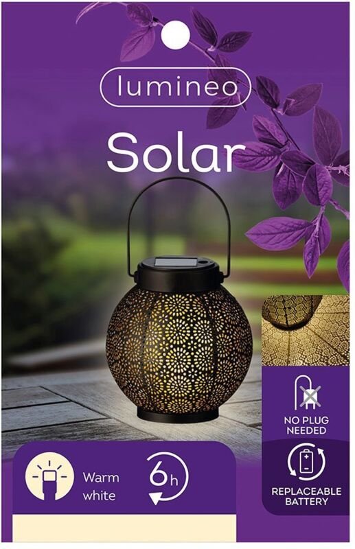 Solarlaterne aus Metall für den Außenbereich, 16 cm, 897539