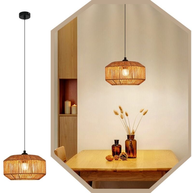 Pendelleuchte Vintage GBLY Hängelampe Esstisch- Pendellampe Esszimmer 1 Flammig Esstischlampe Kurze Laterne Design Hanfs...