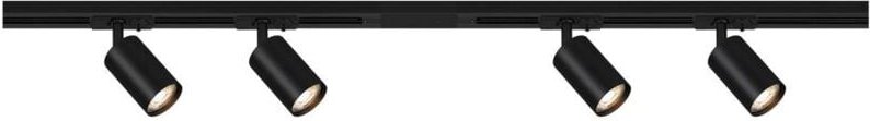 Briloner Rail Schienensystem, Starterset, 4x GU10 Spots, Schwenkbar, Drehbar, Schwarz, 1,5 m
