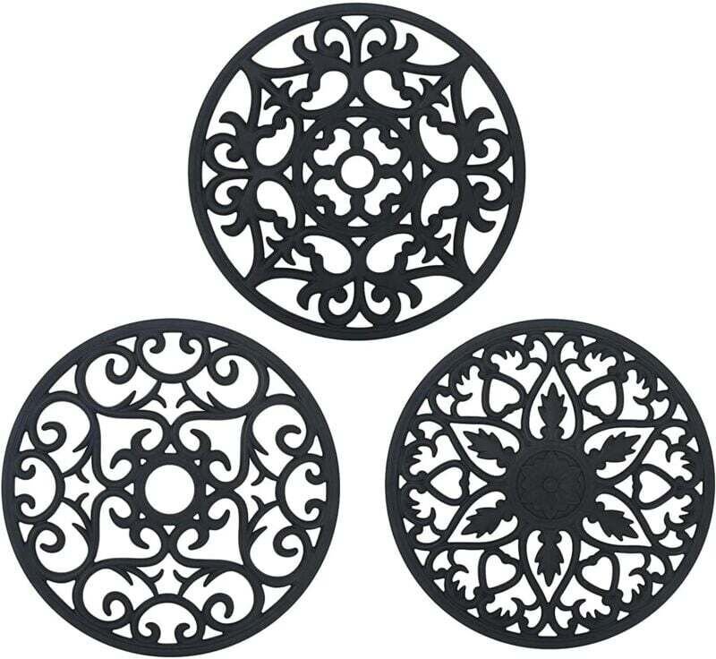 Silikon-Untersetzer, 3-teiliges Set, rutschfest, hitzebeständig (250 °C), multifunktionale Löffelablage, Küchenuntersetz...