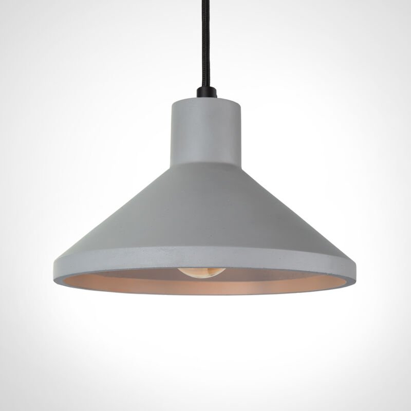 Pendelleuchte, E27, Lampe Für Wohnzimmer Esszimmer Küche, Höhenverstellbar Beton-Grau, ohne Leuchtmittel - Paco Home