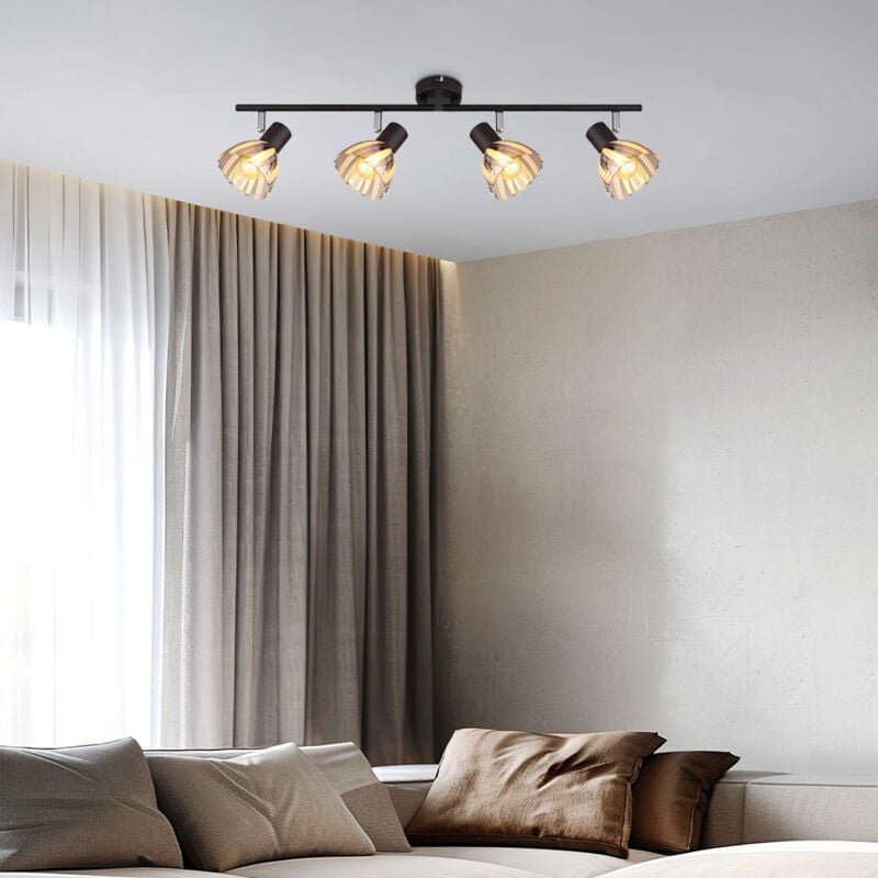 Globo Lighting - Deckenleuchte Deckenlampe Esszimmerleuchte schwarz 4 flammig verstellbar l 70 cm