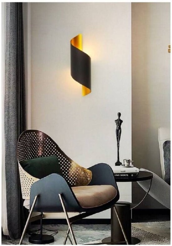 Thumbnail - Trade Shop - anwendung von parete led attacco G9 doppia luce lampada design modern spirale E53 - Schwarz