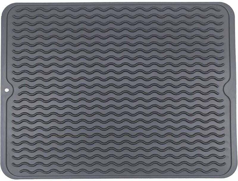Küchen-Abtropfmatte, Geschirrabtropfmatte, umweltfreundliche Silikon-Trockenmatte, hitzebeständig, rutschfest und spülma...