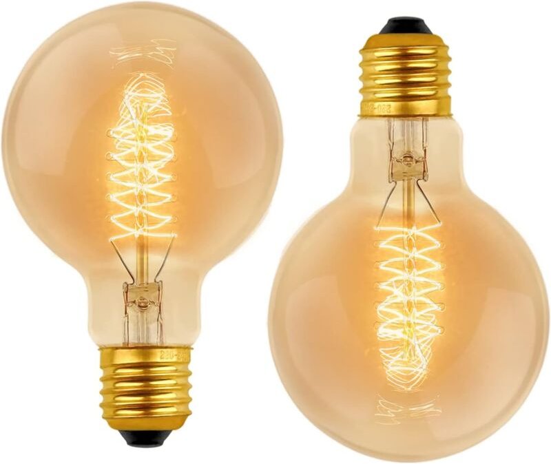 Aougo - Dimmbare Vintage G80 E27-Glühbirne, 40 w, Warmweiß 2700 k, ac 220 v, Retro-Glühlampen, Deko-Glühbirnen, E27-Spir...