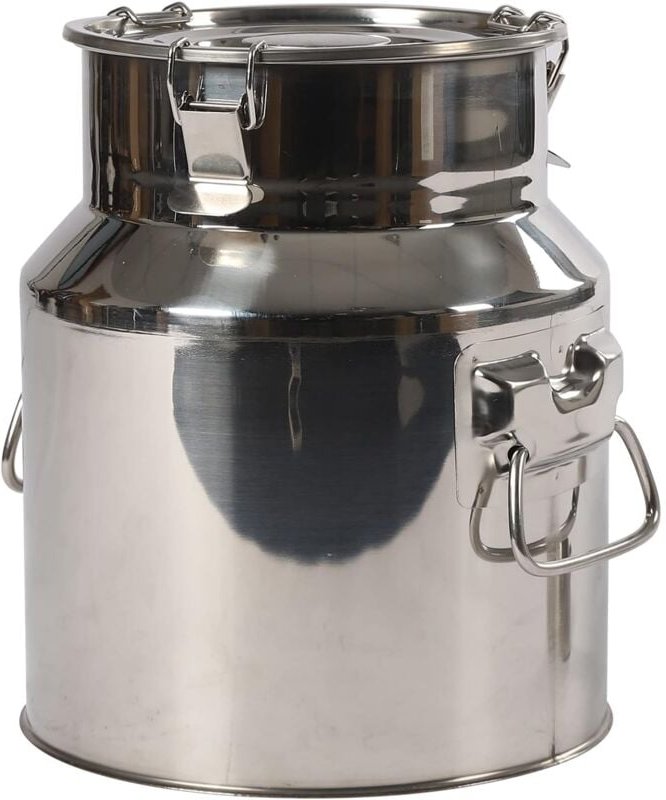 Milchkanne 14L Edelstahl Luftdichte Milchkanne mit Deckel Milchkannen mit Drei Verschlussclips und Silikondichtung zum T...