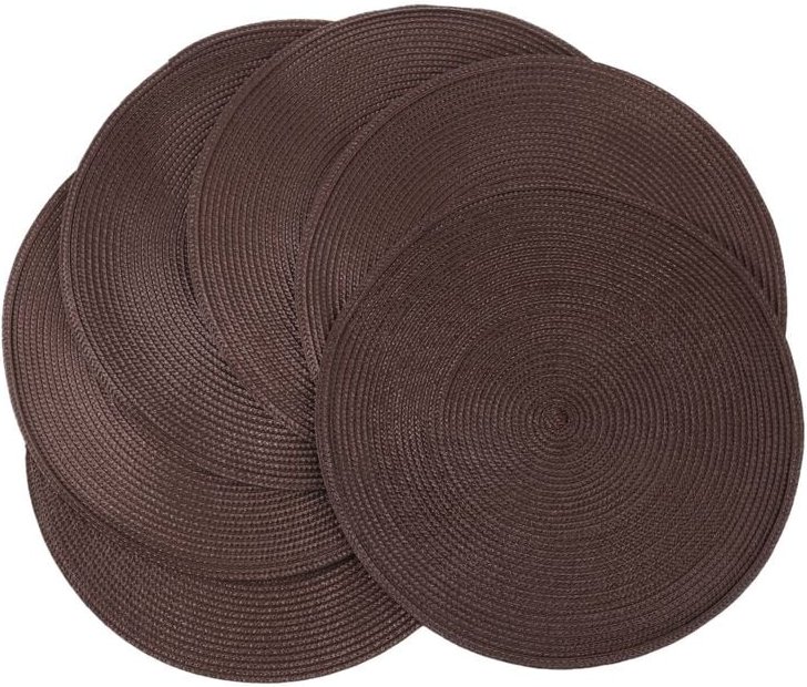 Tlily - Runde Geflochtene Tisch SäTze Satz Von 6 für Esstische Gewebte Waschbare Rutschfeste 15 ()