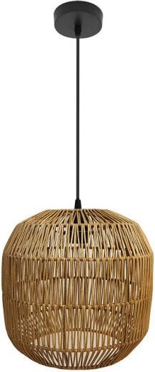 Hängeleuchte de Decke Fabio 1xe27 Schwarz/Natur 33d - Fabrilamp