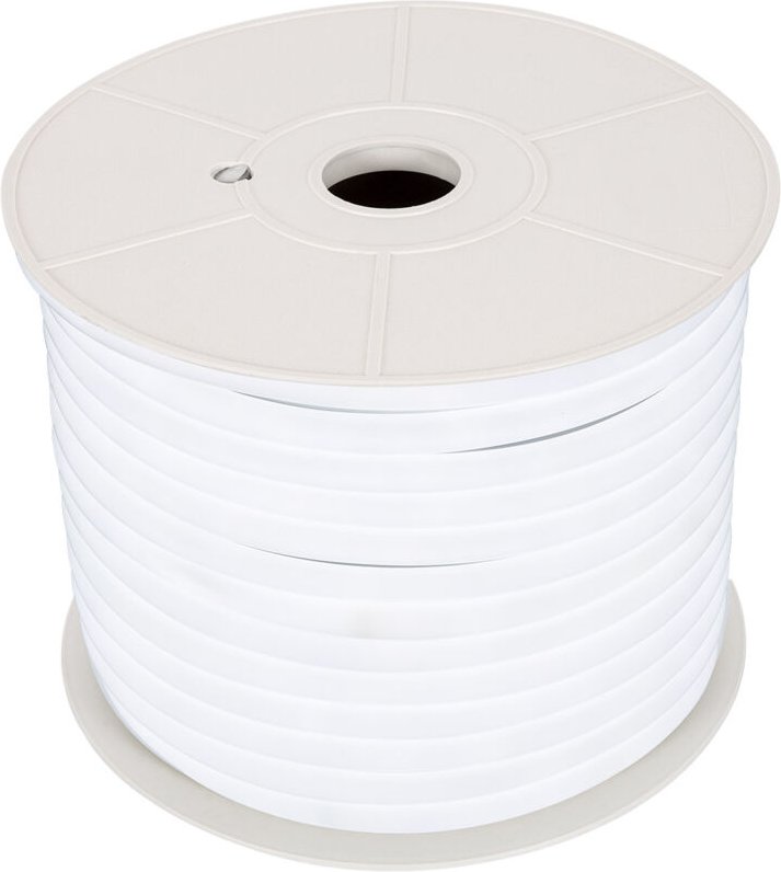 LED-Streifenrolle Neon Dimmbar 220V 50m Kaltweiß Halbrund 180° 7.5W/m Schnitt 100cm IP67 6000K Kaltweiß