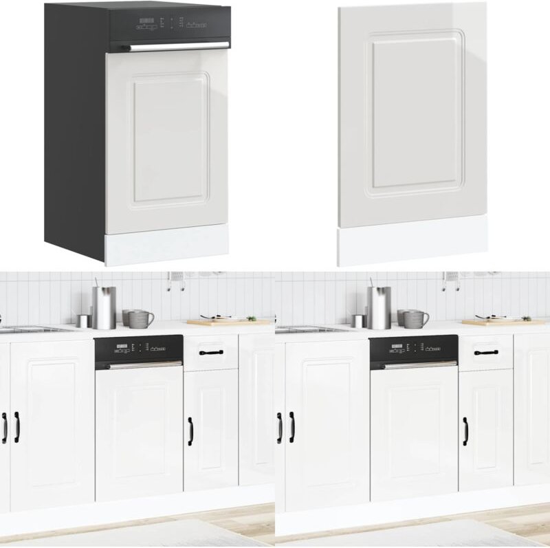 Geschirrspülerblende Kalmar Hochglanz-Weiß 45x1,5x67 cm - Vidaxl