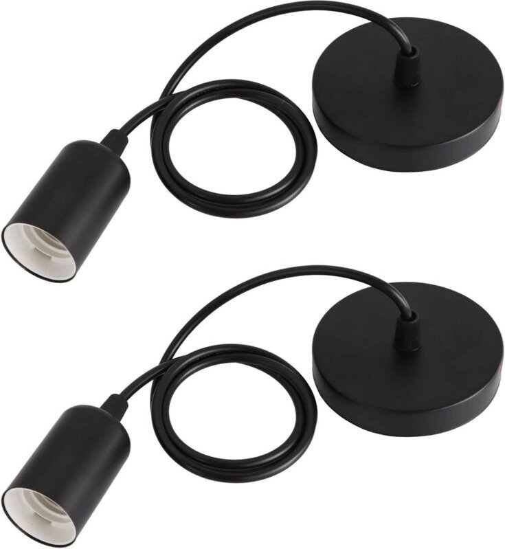 Set mit 2 Metall-Pendelleuchten, E27-Fassung, verstellbares Kabel (100 cm), E27-Lampenfassung, E27-Hängeleuchte