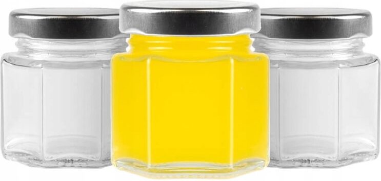 12 x 30 ml Sechskantgläser für Honig und Gewürze