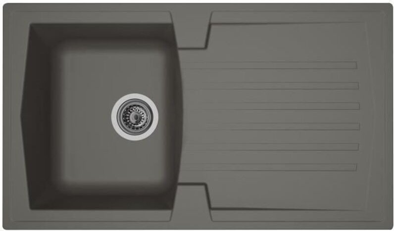Stradour Einsatz Küchenspüle 1 Tablett + 1 Ablauf Arena - R Sine - 86 X 50 Cm - Grau B Ton