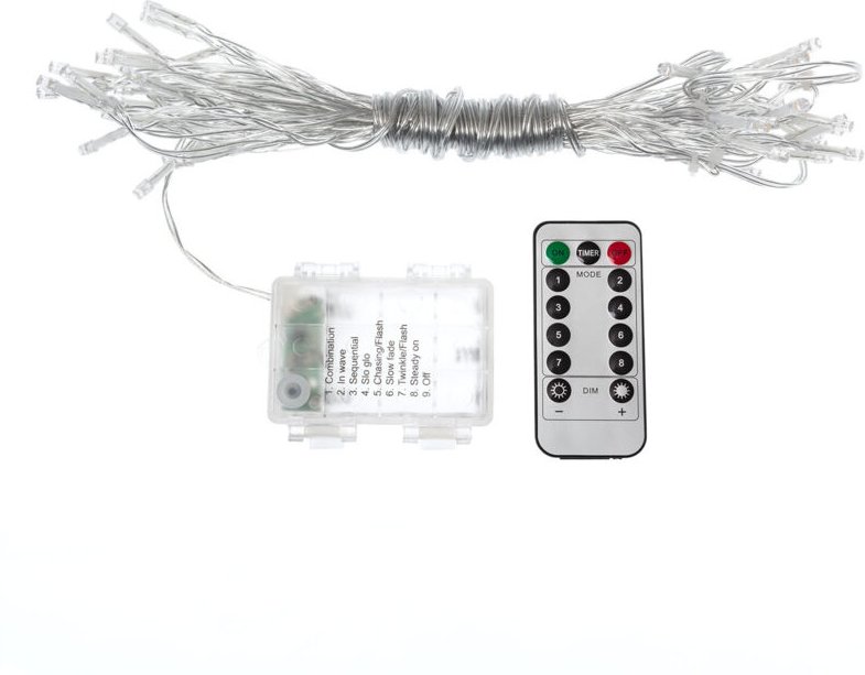 Efectoled - LED-Girlande Aussen mit Batterie für Sonnenschirm 2m 3000K Warmweiß