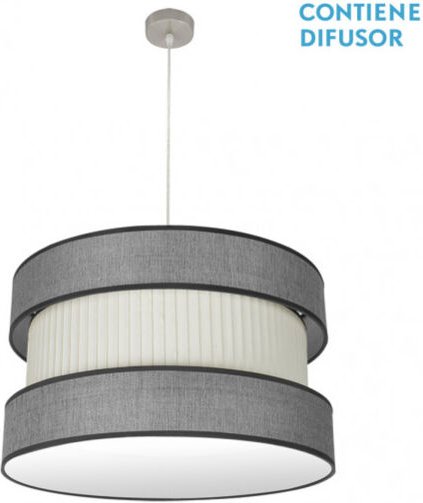 Fabrilamp - Zweifarbige Hängeleuchte Modell Home 3Lights Nickel Dimmbar