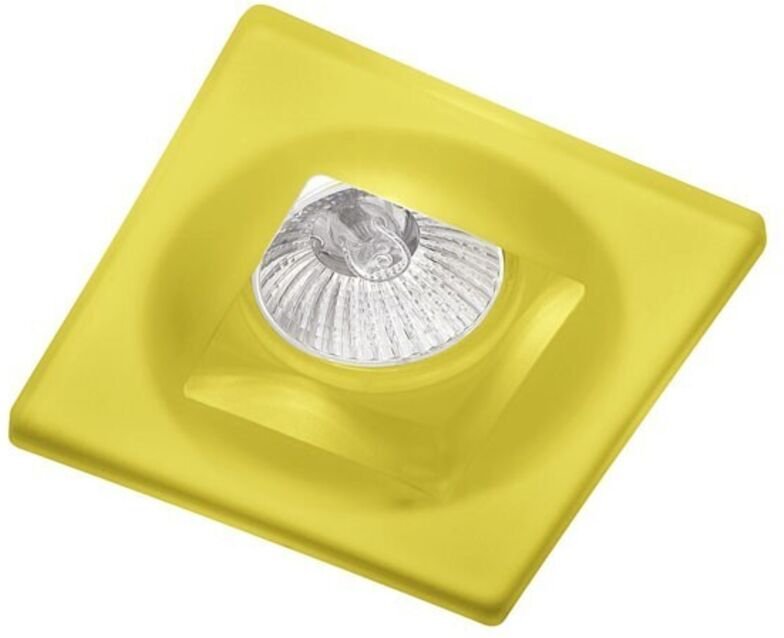 Cristalrecord - Gelber Kristallquadrat fester vertiefter Ring 20-110-01-130