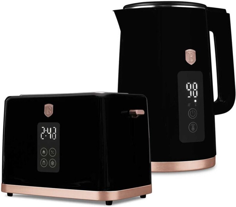 Wasserkocher 1,7 l + Digital-Toaster Berlinger Haus BH-9540 Black Rose