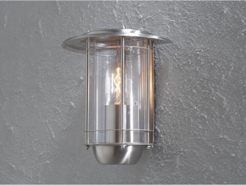 Moderne Außenwandleuchte TRENTO aus Edelstahl und Acrylglas, Höhe 25cm