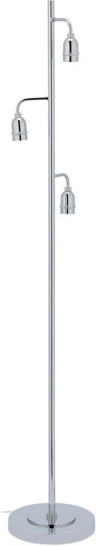 Stehlampe, dreiflammig, Kabel mit Trittschalter, Wohnzimmer & Flur, h x d: 150 x 25 cm, E27 Fassung, silber - Relaxdays