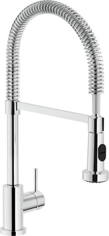Einhebel-Spültischmischer mit Handbrause mit 2 verstellbaren Düsen aus verchromtem Messing – Nobili