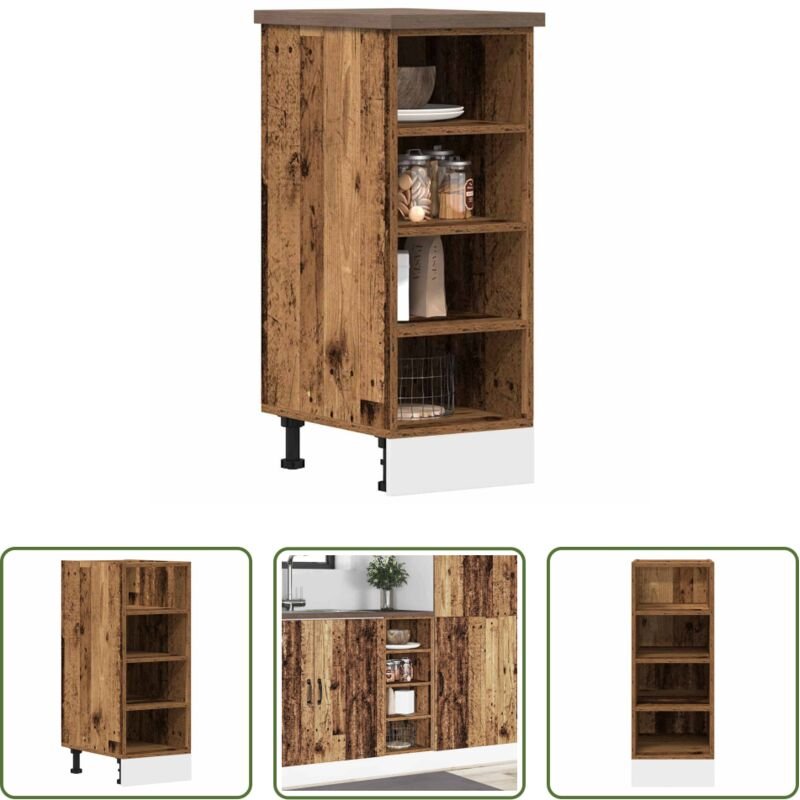 vidaXL Altholz Optik - Unterschrank Riga Altholz-Optik 30x44,5x81,5 cm Holzwerkstoff