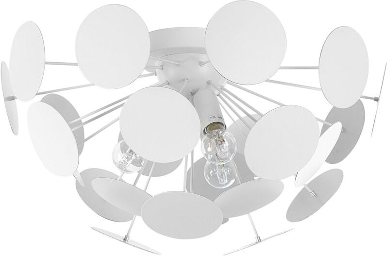 Deckenlampe Weiß 3-flammig Schirm aus dekorativen Metallplatten matte Oberfläche Wohn-, Schlaf- oder Esszimmer halbkreis...