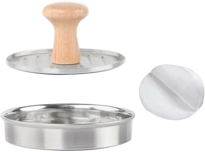 Presse, 5-Zoll-Edelstahl-Hamburgerpresse, Patty-Maker, Hamburgerpresse, wird mit 50 Stück geliefert