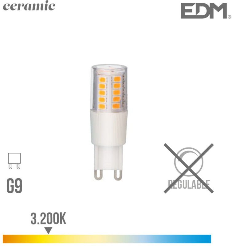 EDM - led Glühbirne G9, 5,5 w, 650 lm, 3200 k, warmes Licht, Keramiksockel, ø 1,8 x 5,4 cm