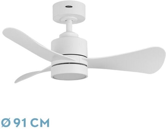 Fabrilamp - Abrila -Ventilator dc zepelin Farbe White mit threeblades with 6 einstellbare Geschwindigkeiten with 3 Tempe...