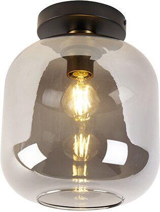Design Deckenlampe schwarz mit gold mit Rauchglas - Zuzanna