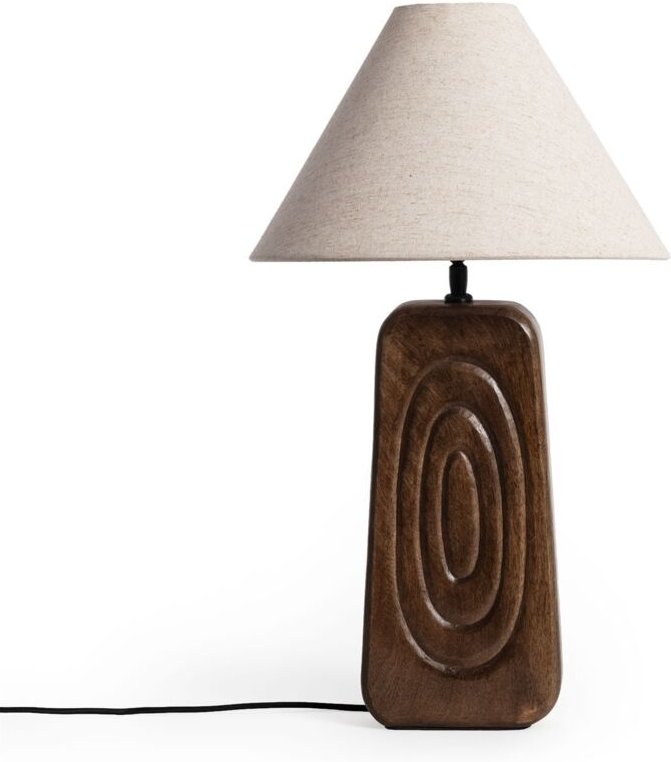 Tischlampe Holz Ishana ILUZZIA Weiß