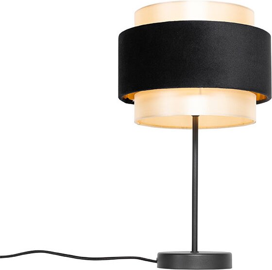 Moderne Tischlampe Schwarz mit Gold - Elif
